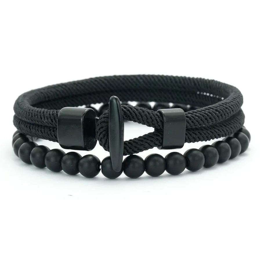 Heart & Soul Nautical Wrap Rope Bead Bracelet