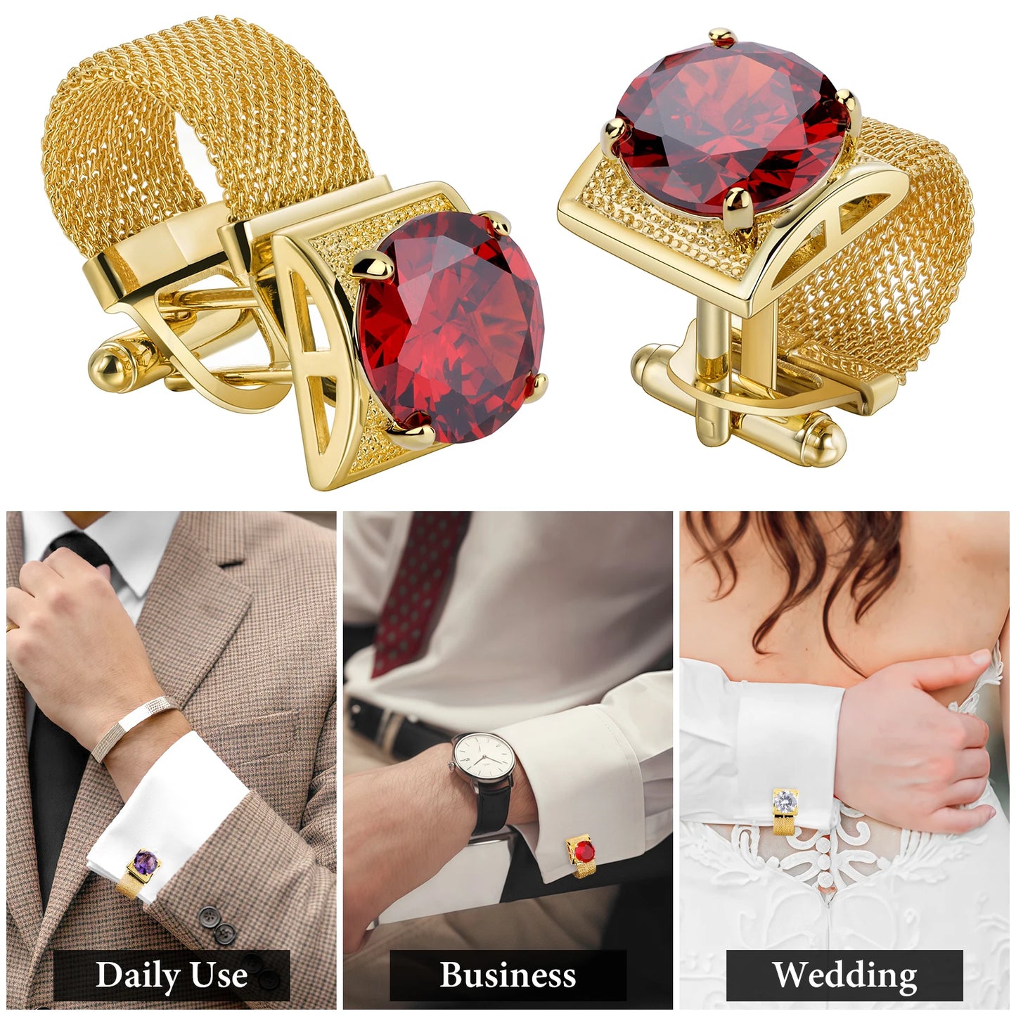 Captivating High Class Luxurious Crystal Cuff Link