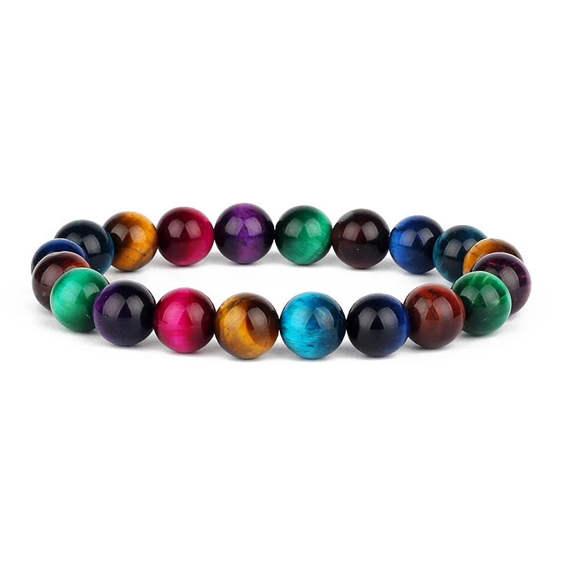Elegant Colorful Tiger Eye Natural Stone Bracelets