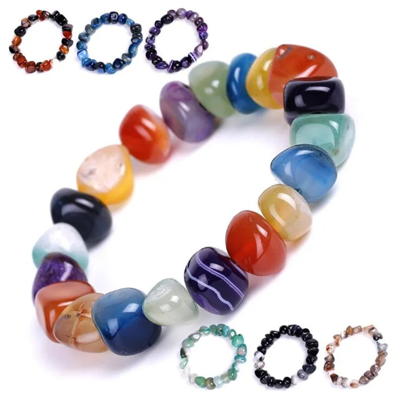 Natural Irregular Stone Beads 7 Chakra Bracelets
