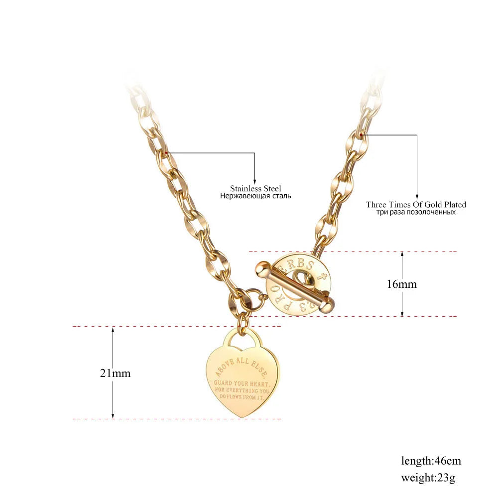 Proverbs Heart Charm Pendant Necklace