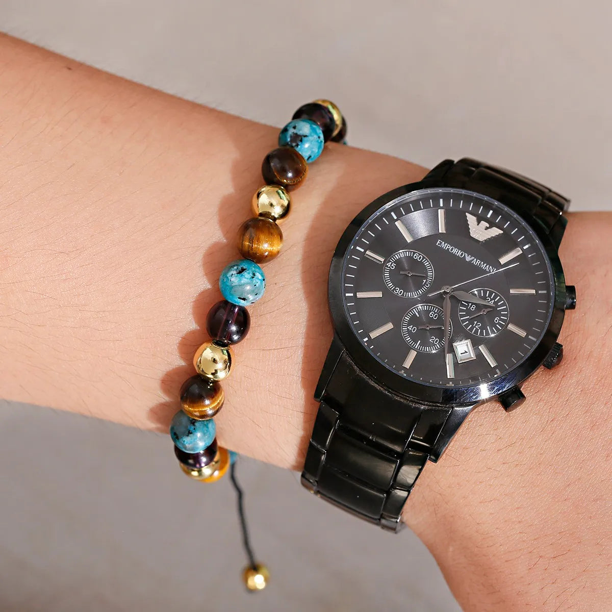 Chatoyancy Mix Tiger Eye Onyx Natural Stone Bracelets