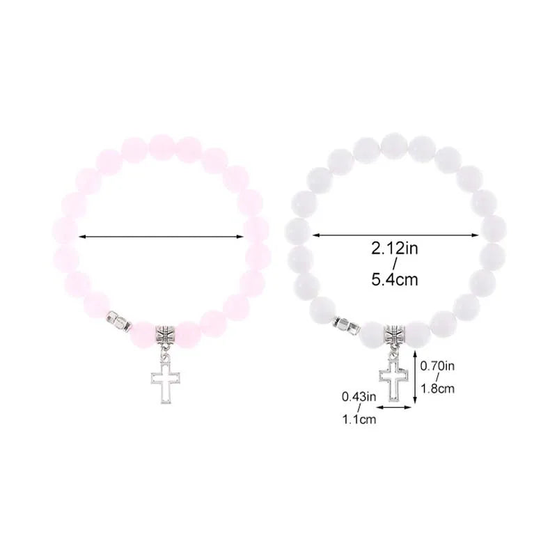 Kindred Spirit Twin 2Pcs/Set Natural Stone Cross Bracelets