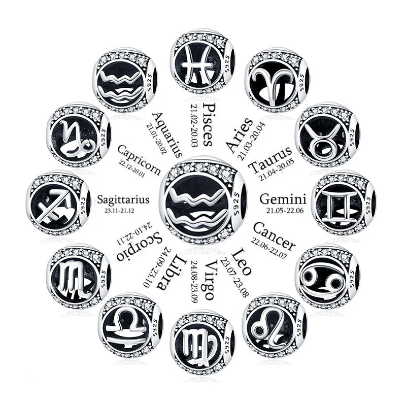 12 Constellation Round add-on Charms