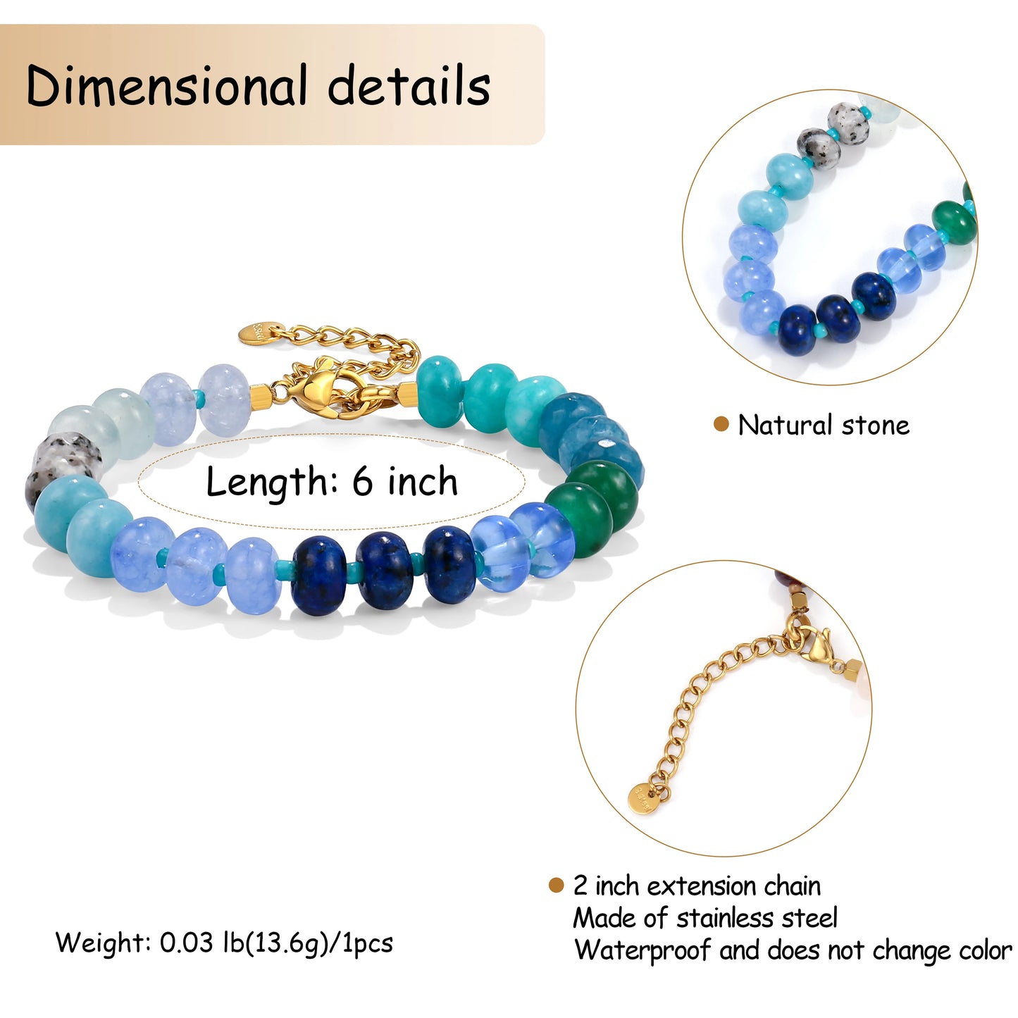 Colorful Gemstone Rainbow Bracelet