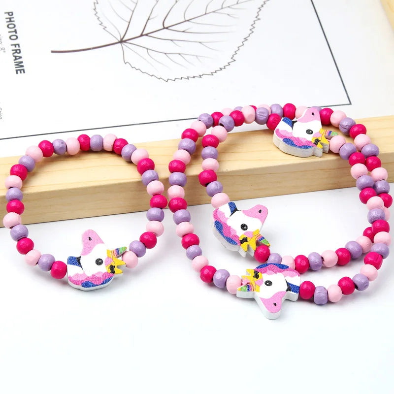 Cute Cartoon Pattern Necklace Bracelet Sets