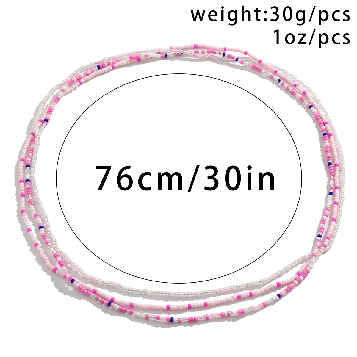 Sexy Pink & White Waist Bracelet Beads Sets