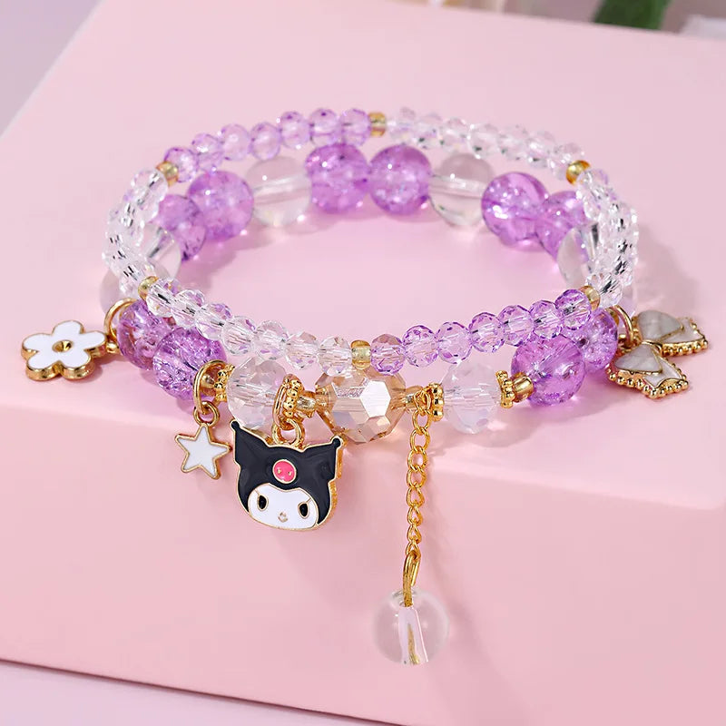 Cute Character Bow Beaded Bracelet