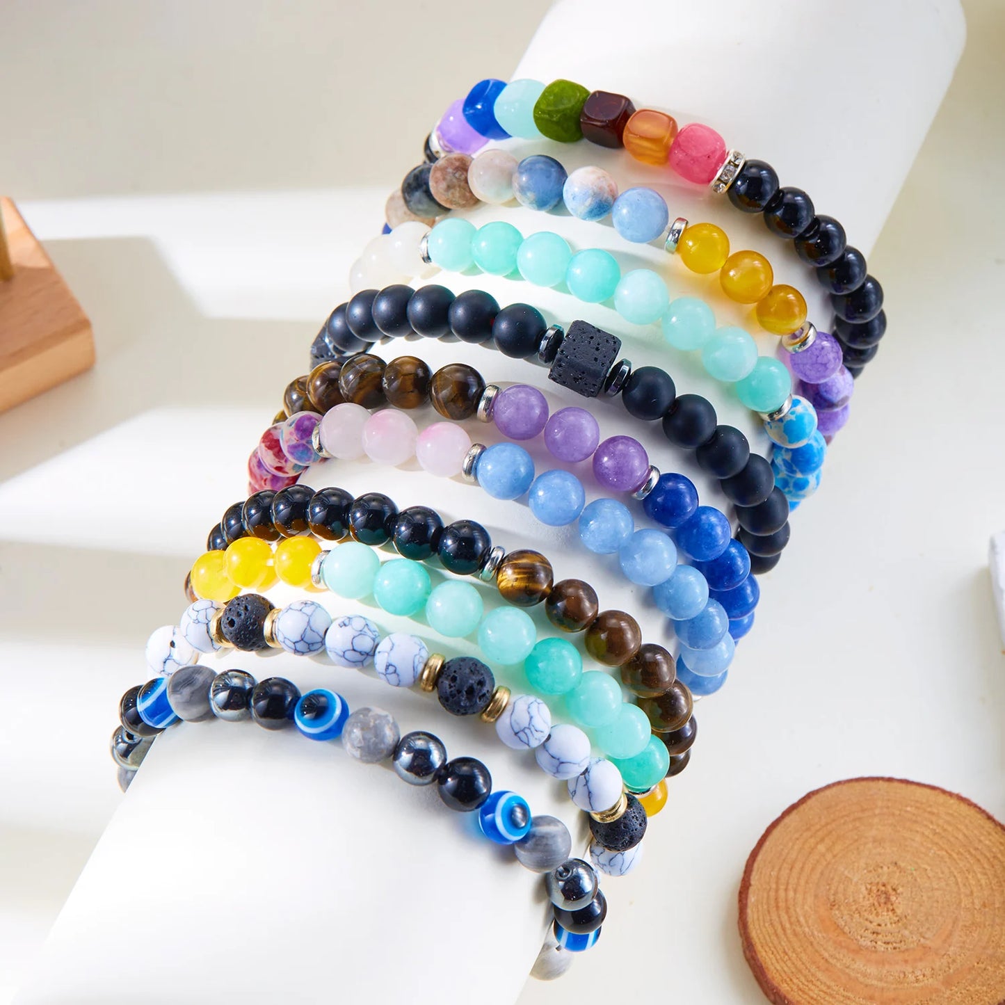 Natural Stone Symbolic Bracelets 7 Chakra Bracelet