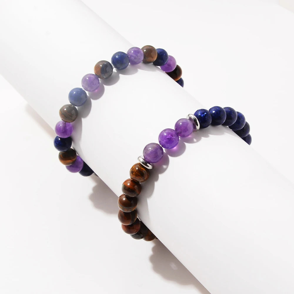 Royal Purple Power Elimination Healing Crystals Bracelets