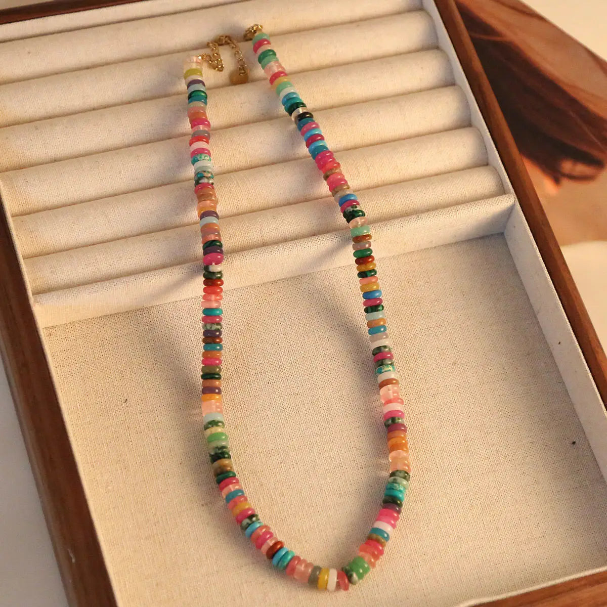 Summer Cool Breeze Colorful Rainbow Beads Necklace with Bracelet