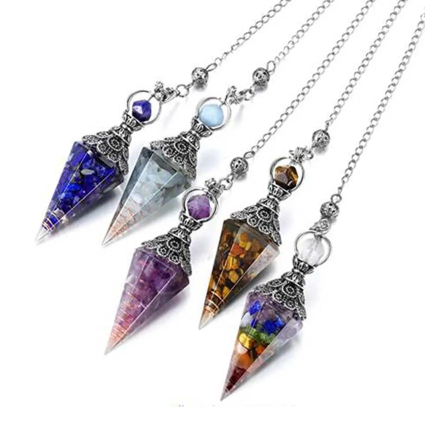 Ancient Antique Chakra Crystals Pendulum