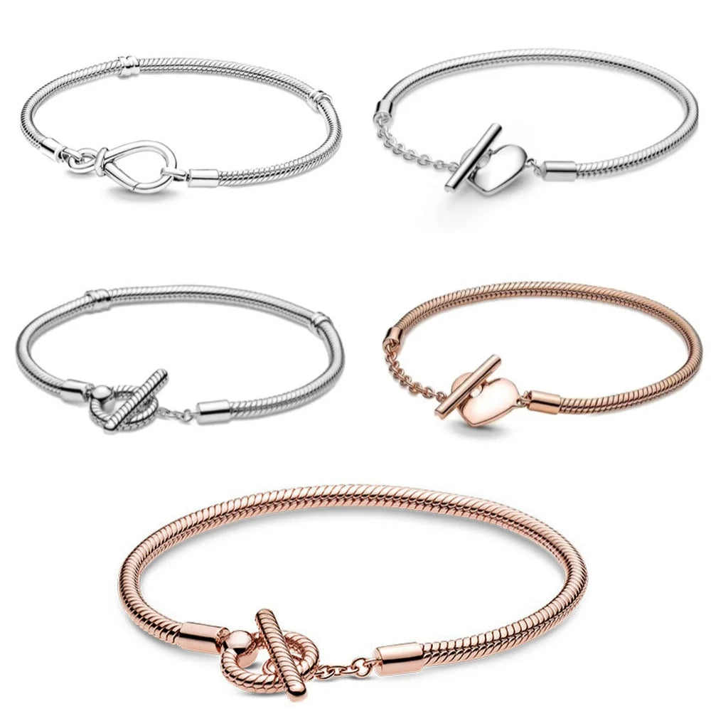 Exquisite European Round Heart Clasp Bracelets