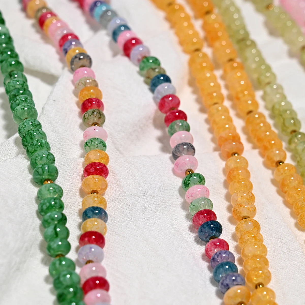 Enchanting Crystal Glass Soft Color Choker Necklace