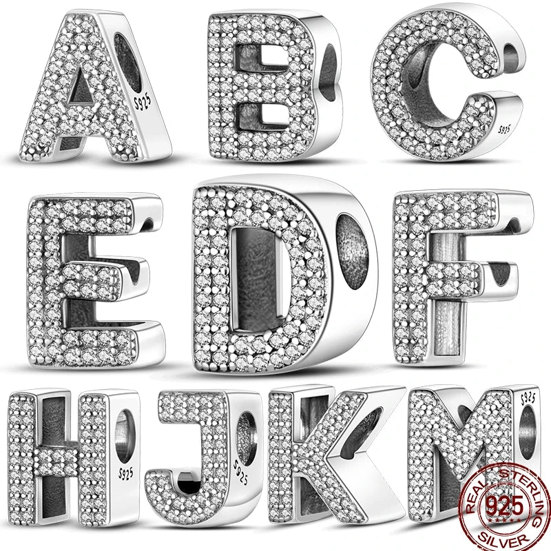 Silver Alphabet Letter Series Charms