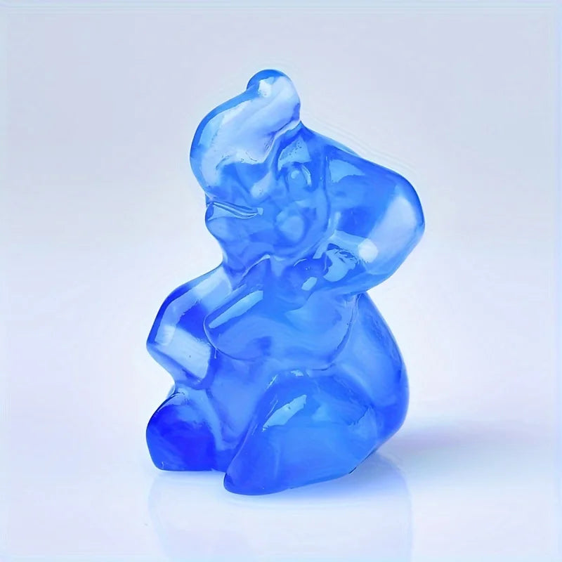 Crystal Unique Raw Stone Carved Elephant