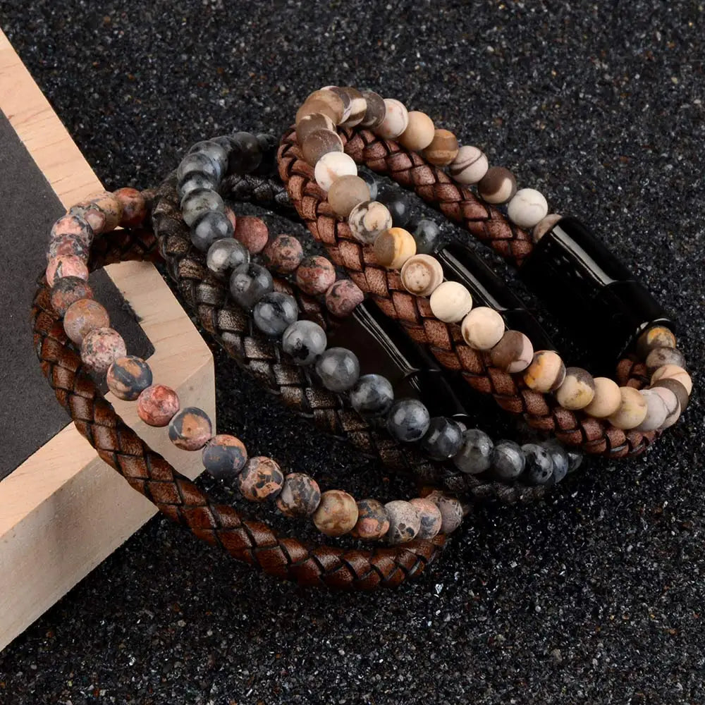 Unique Black Natural Stone Abundance Bracelets