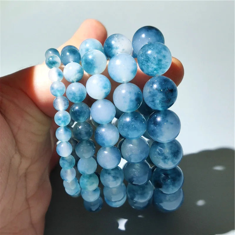 Natural Blue Chalcedony Jasper Jade Bracelets