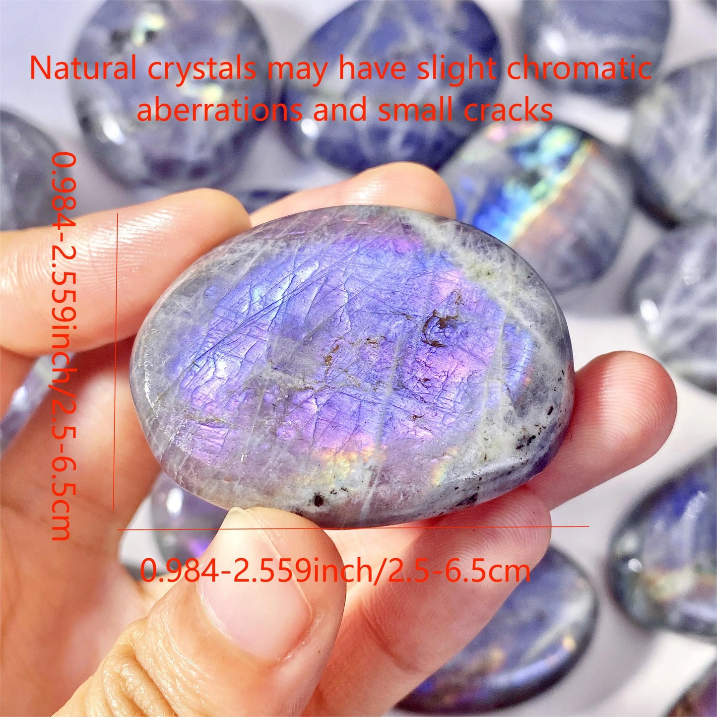 Mesmerizing Purple Flash Labradorite Palm Gemstone