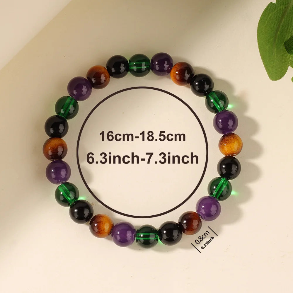 Royal Premium Attraction Black Green & Purple stone bead bracelet