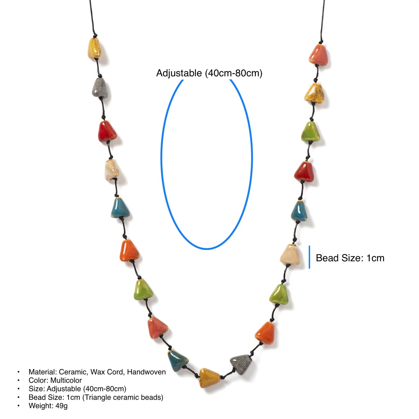 Colorful Triangle Ceramic Dual-use Necklace Bracelet