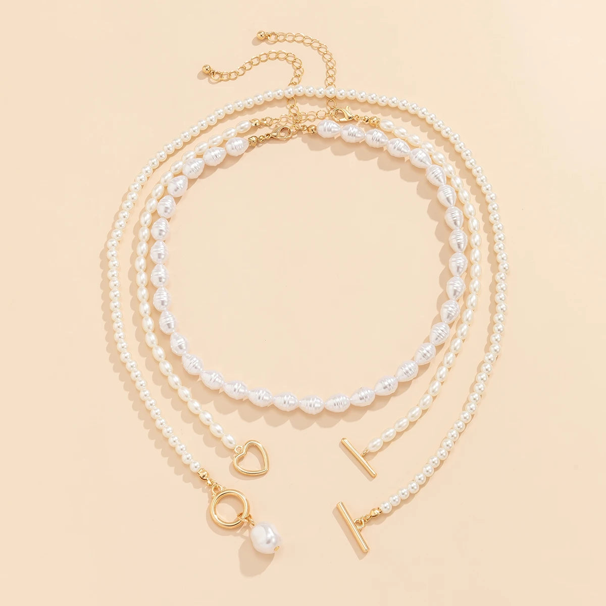 Vintage Pearl Heart Pendant Necklace