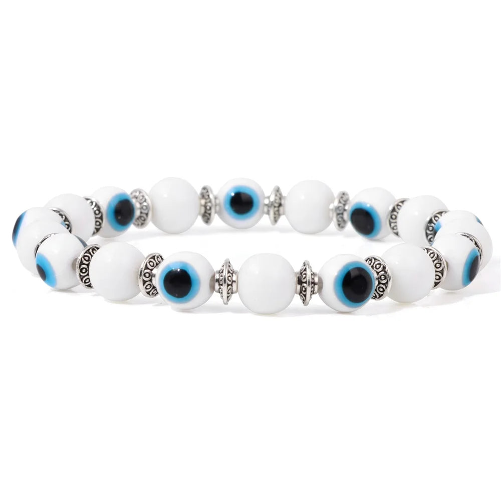 Lucky Blue Evil Eye Beads Bracelet Set
