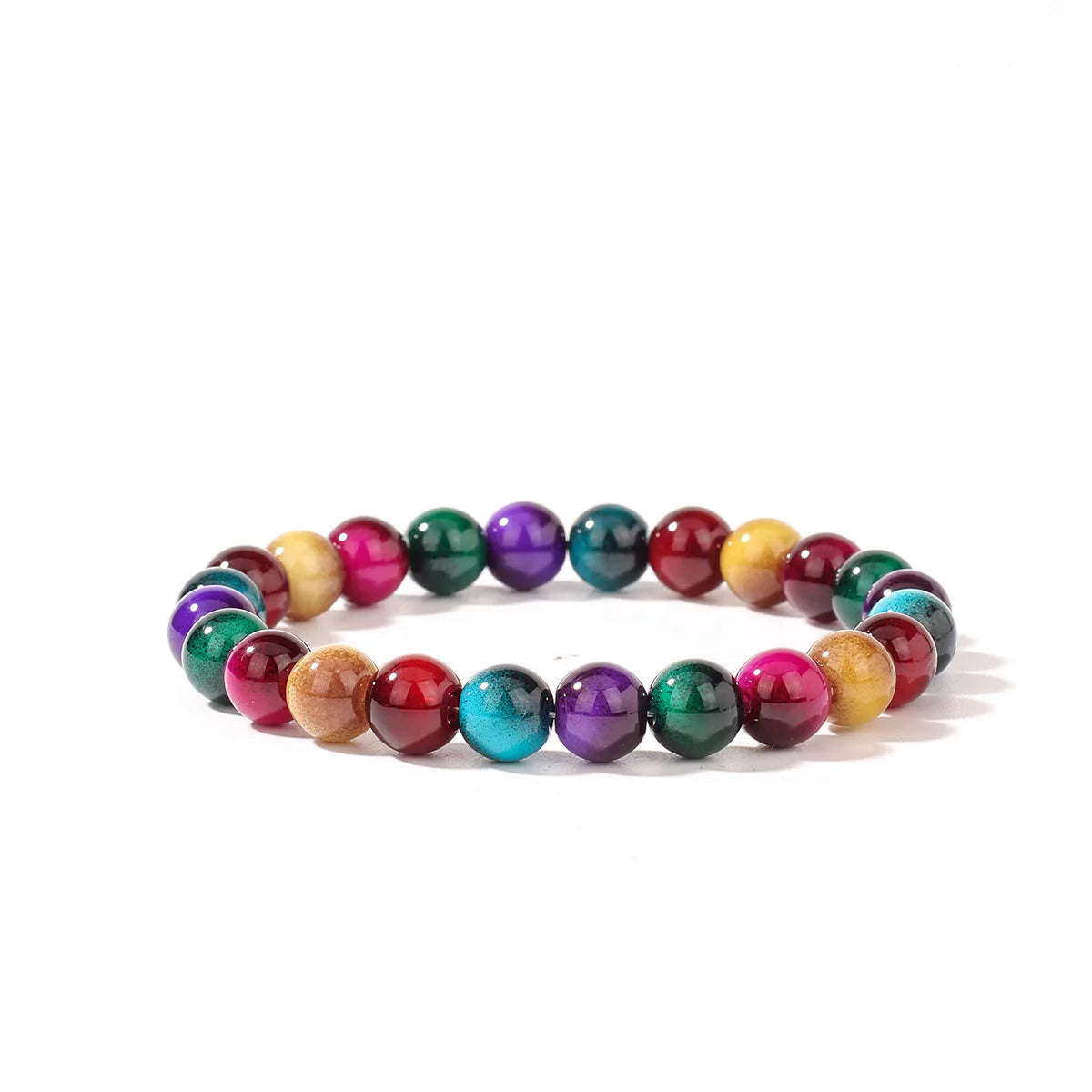 Vibrant Fuchsia Fusion Delectable Rainbow Natural Stone Bracelet