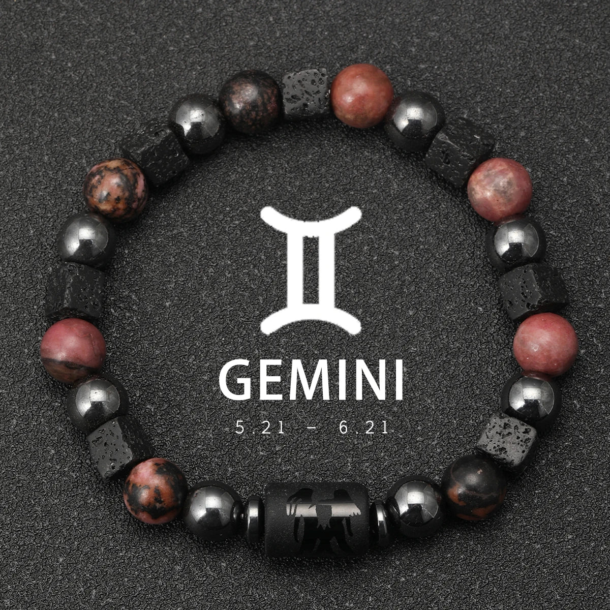 Obsidian Natural Stone 12 Zodiac Signs Bracelets
