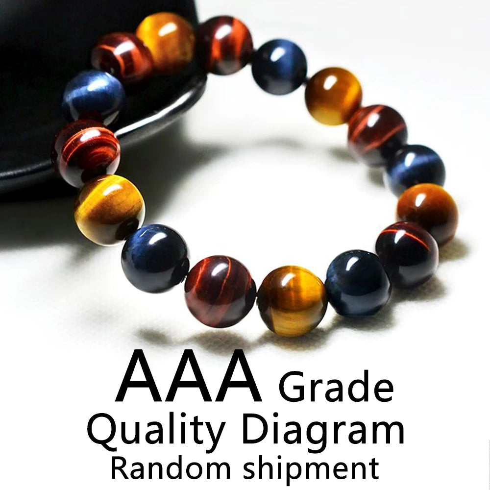 Cunning Colored Tiger Eye Natural Stone Bracelet