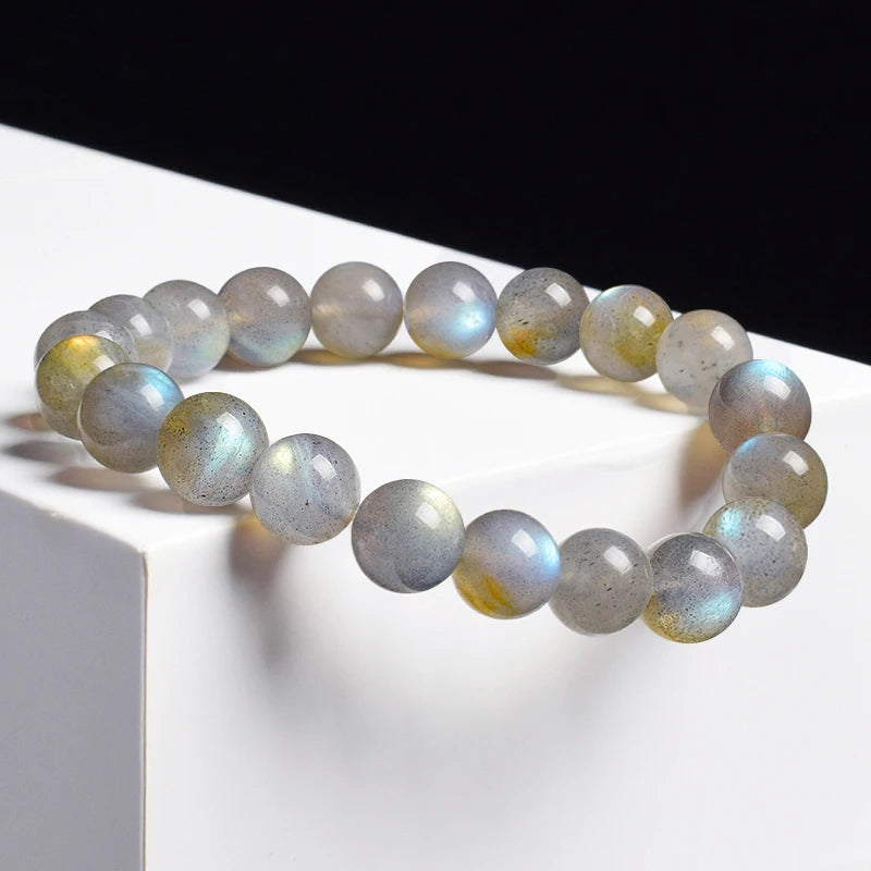 Enchanting Gaze Blue Moonstone India Labradorite Beads Bracelets