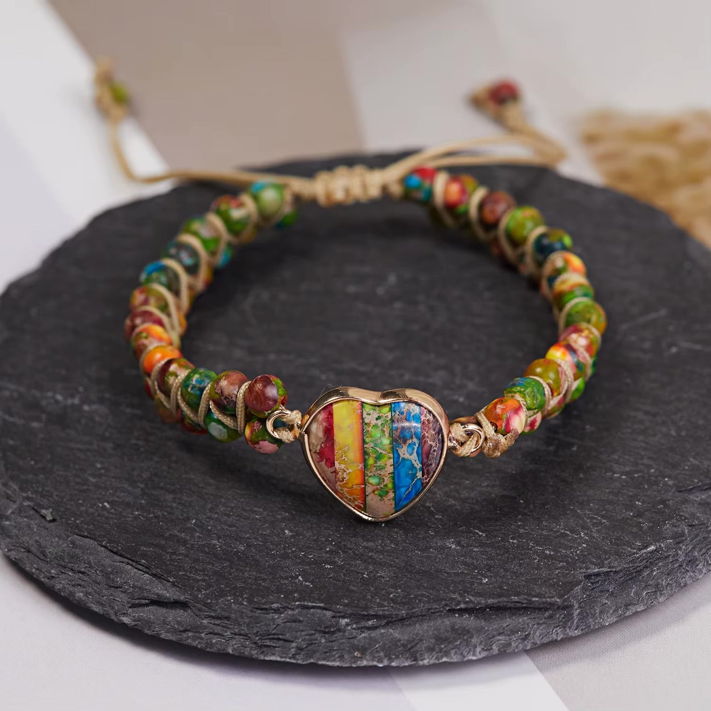 The Hearts Double Layer Natural Stone Bracelets
