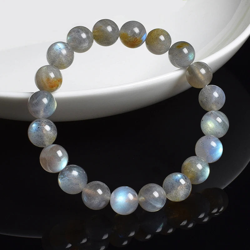Enchanting Gaze Blue Moonstone India Labradorite Beads Bracelets