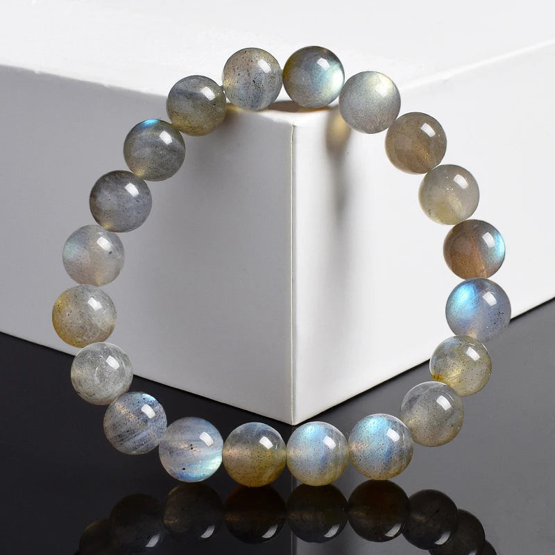 Enchanting Gaze Blue Moonstone India Labradorite Beads Bracelets