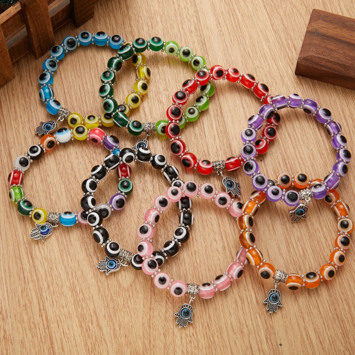 Lucky Blue Evil Eye Beaded Protection Bracelet
