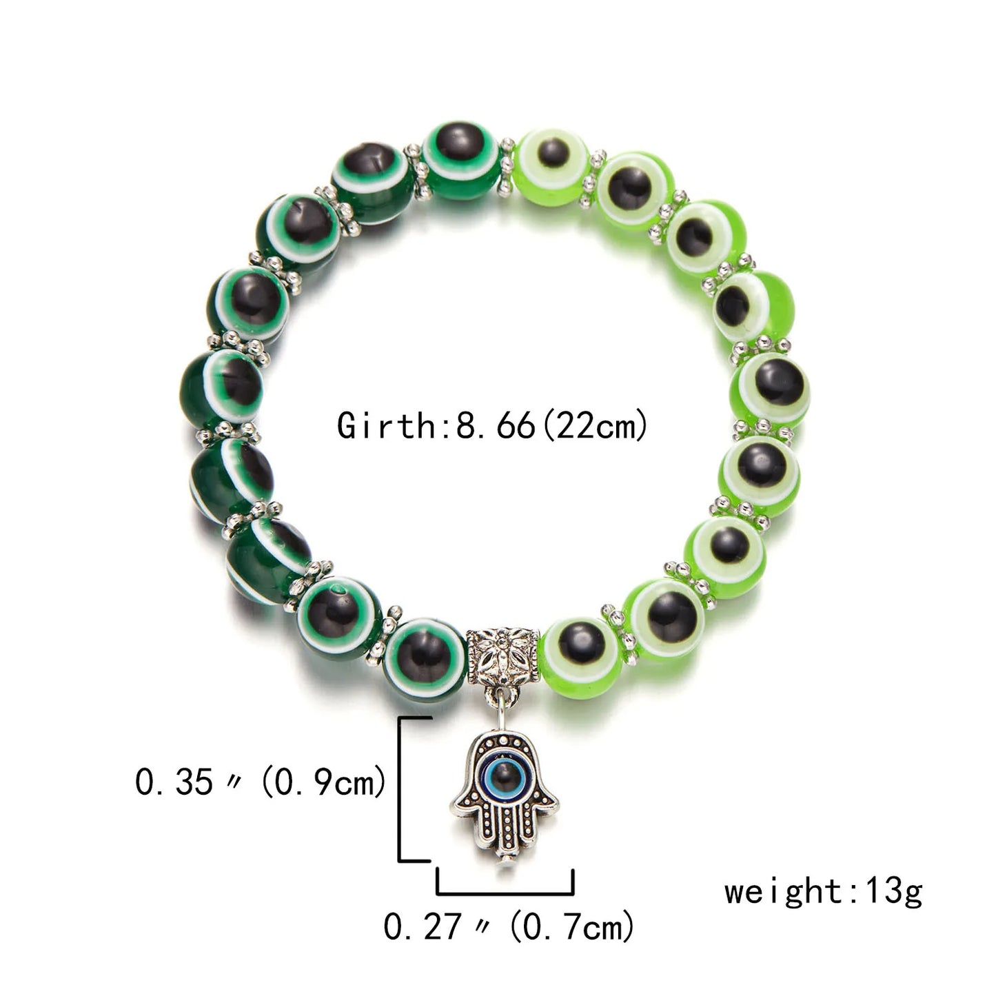Lucky Blue Evil Eye Beaded Protection Bracelet