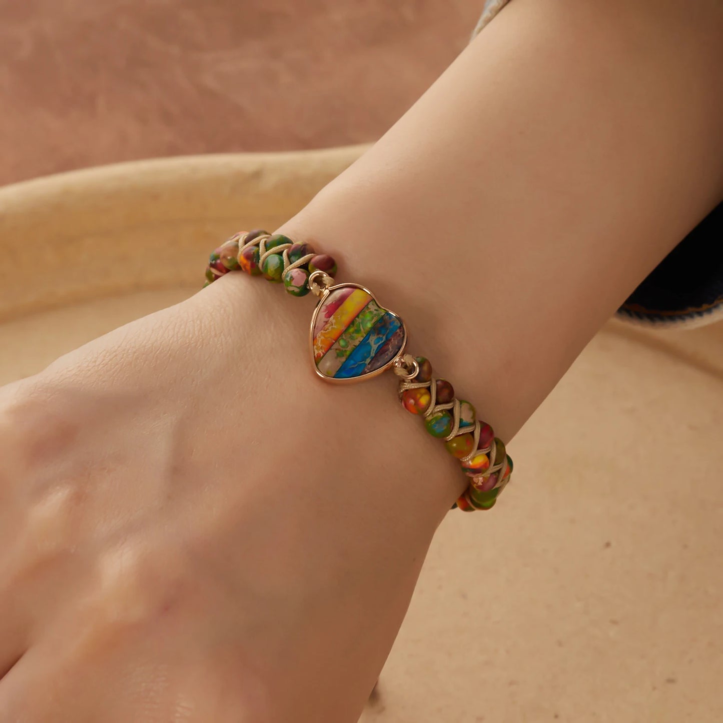 The Hearts Double Layer Natural Stone Bracelets