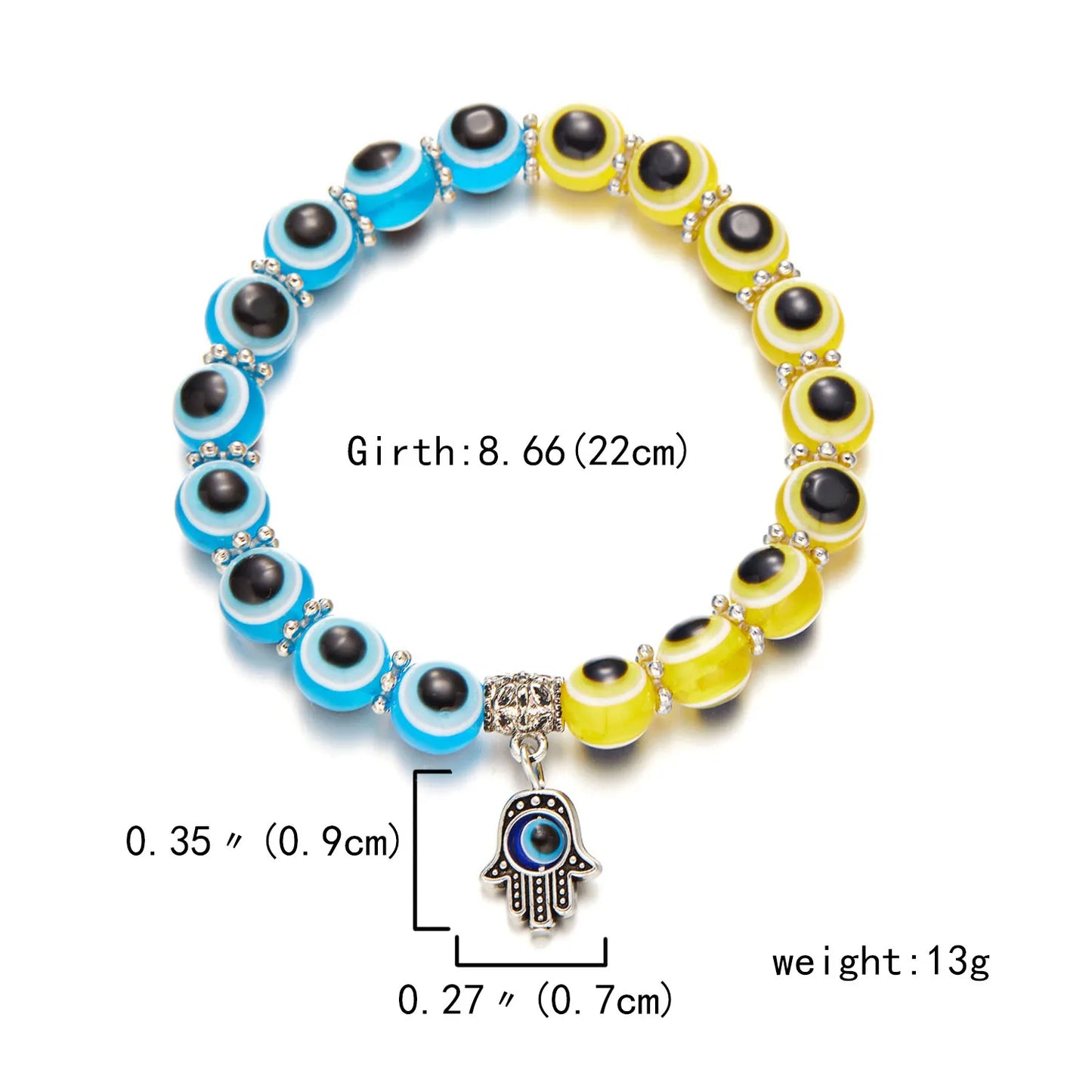 Lucky Blue Evil Eye Beaded Protection Bracelet