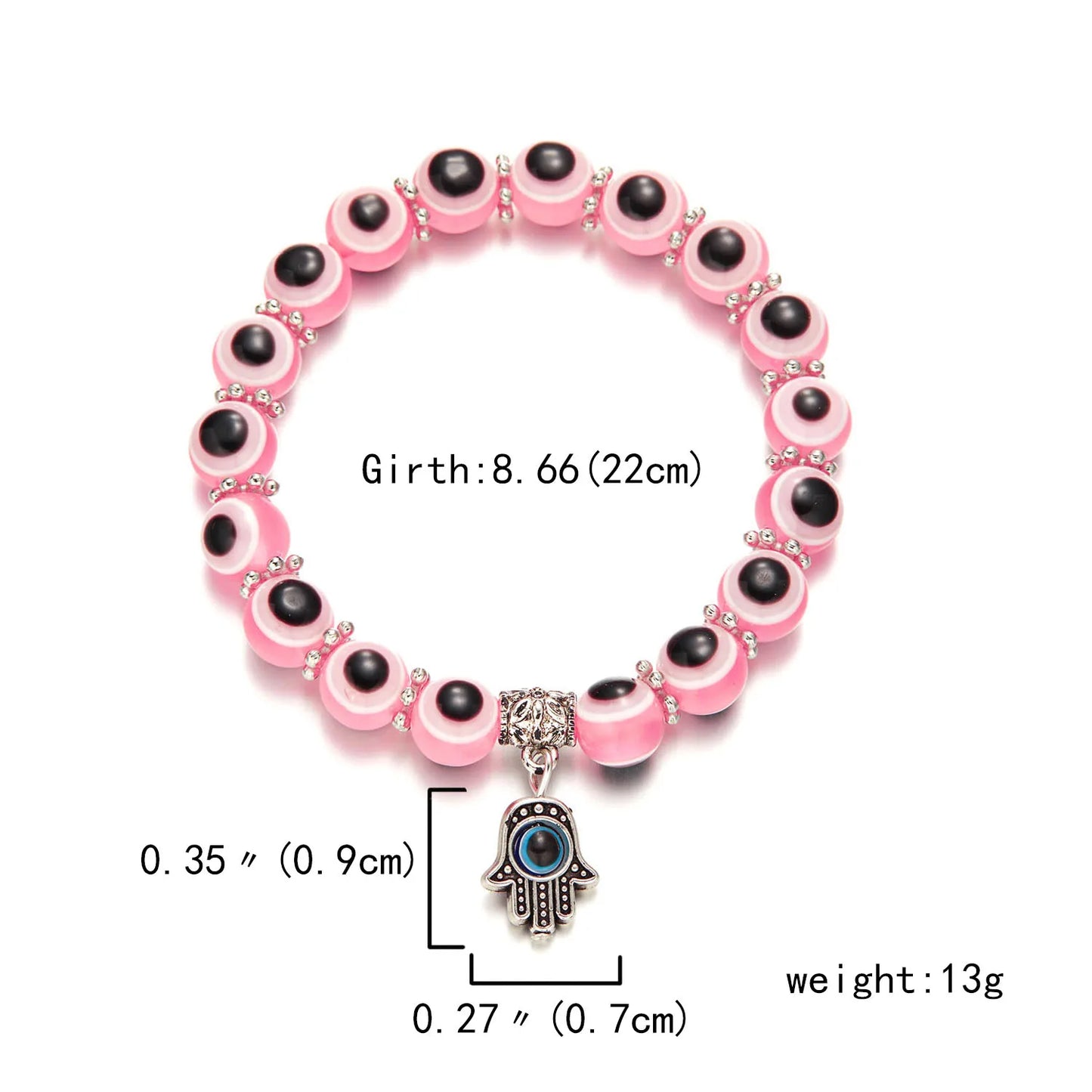 Lucky Blue Evil Eye Beaded Protection Bracelet