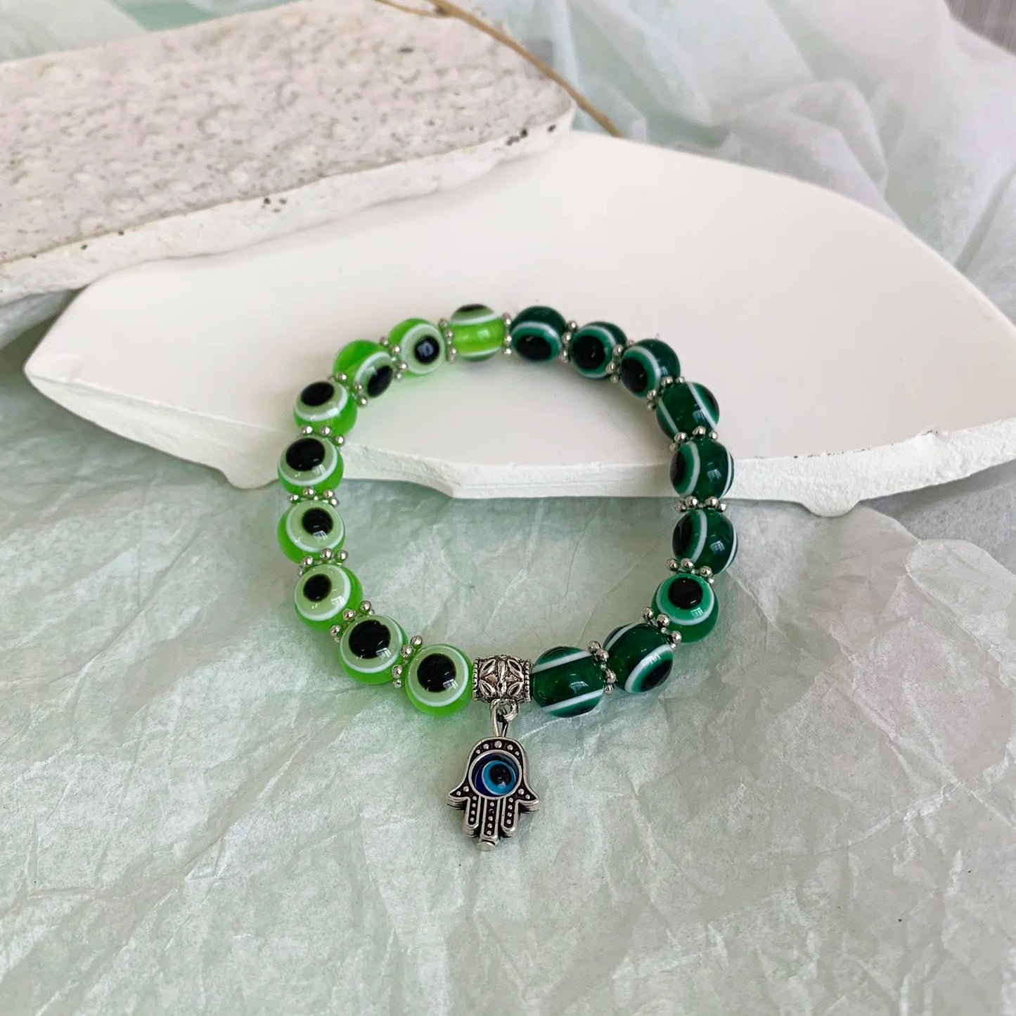 Lucky Blue Evil Eye Beaded Protection Bracelet