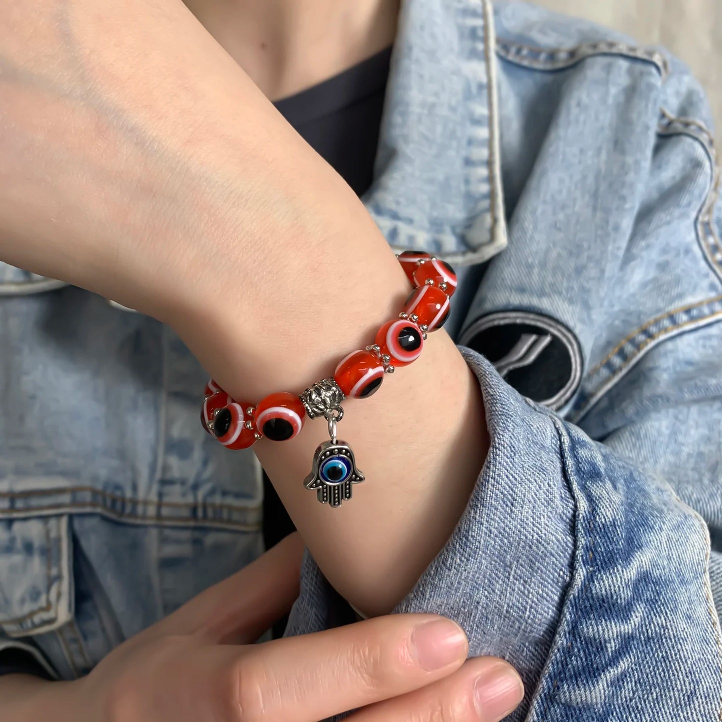 Lucky Blue Evil Eye Beaded Protection Bracelet