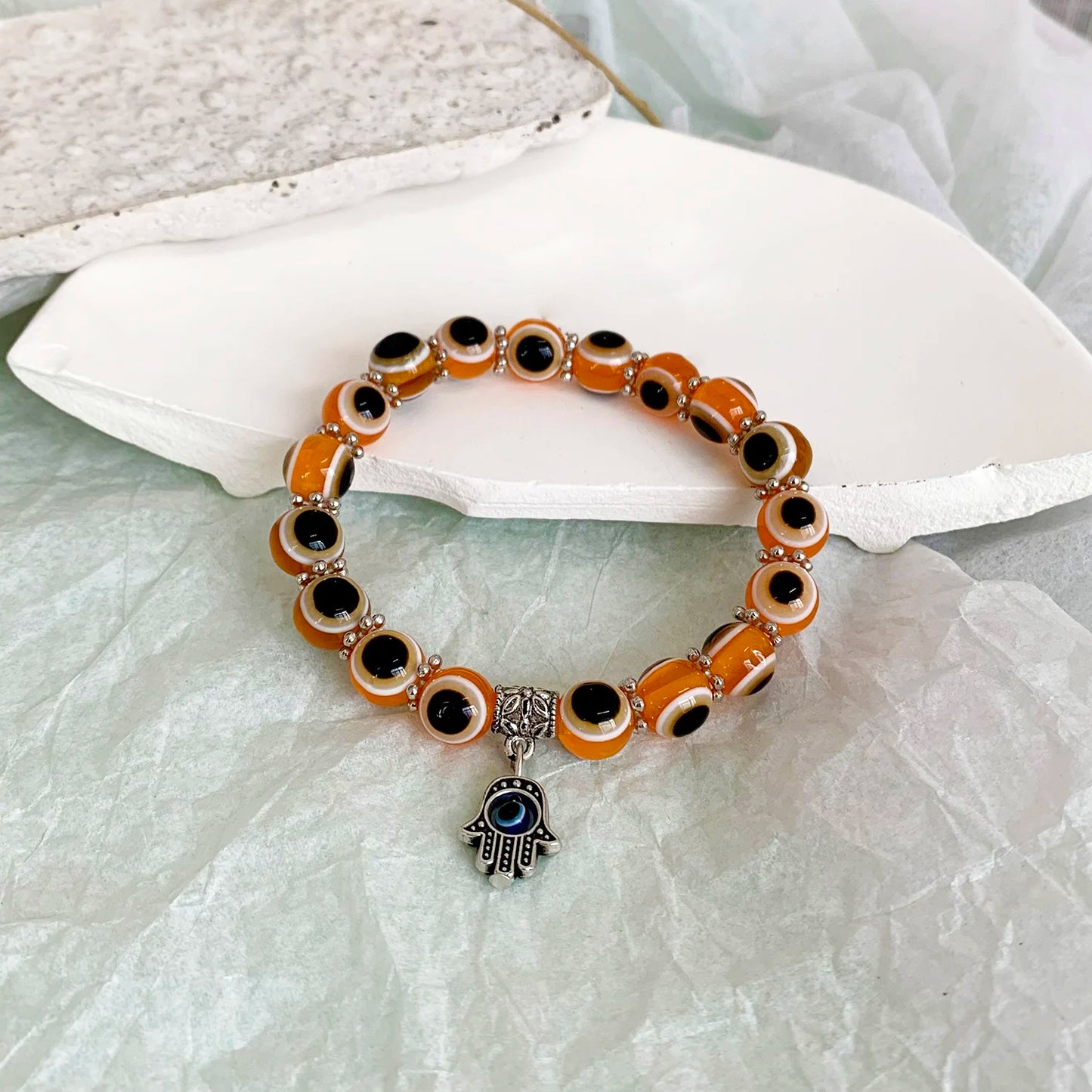 Lucky Blue Evil Eye Beaded Protection Bracelet