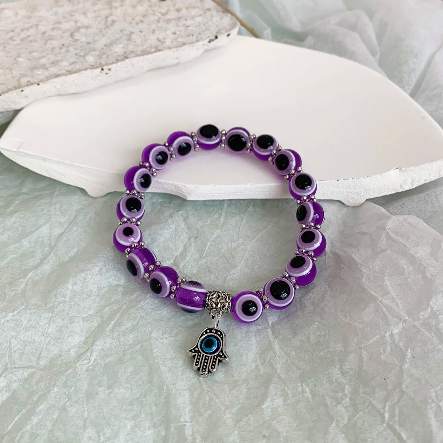 Lucky Blue Evil Eye Beaded Protection Bracelet