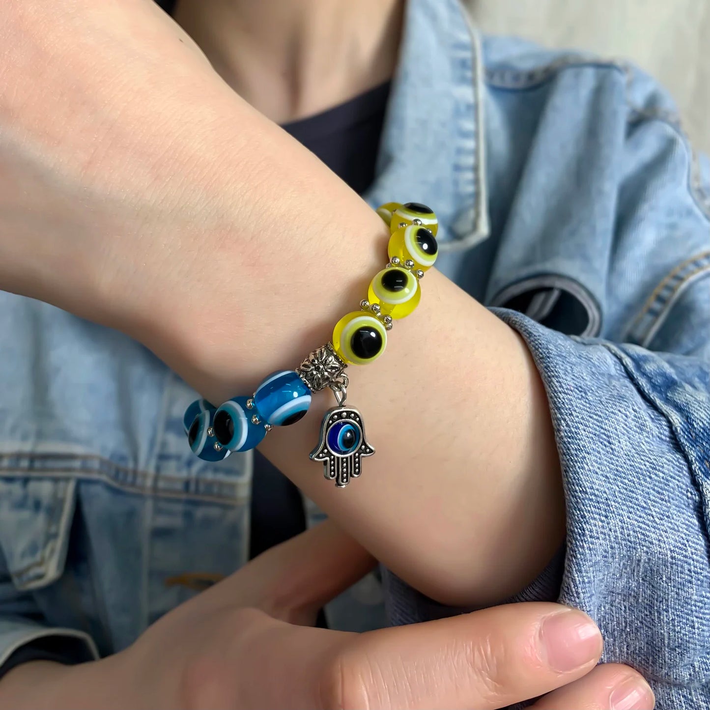 Lucky Blue Evil Eye Beaded Protection Bracelet