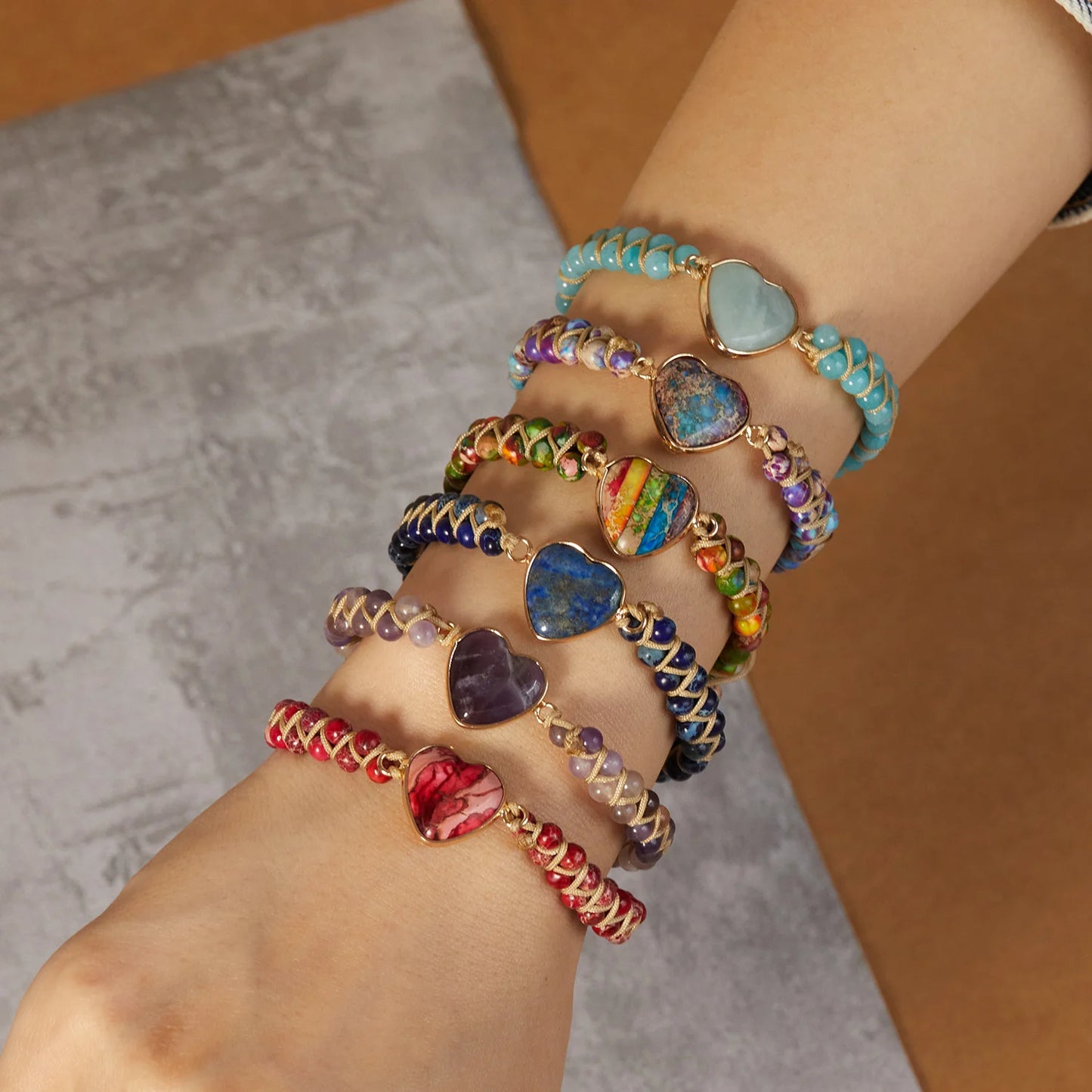 The Hearts Double Layer Natural Stone Bracelets