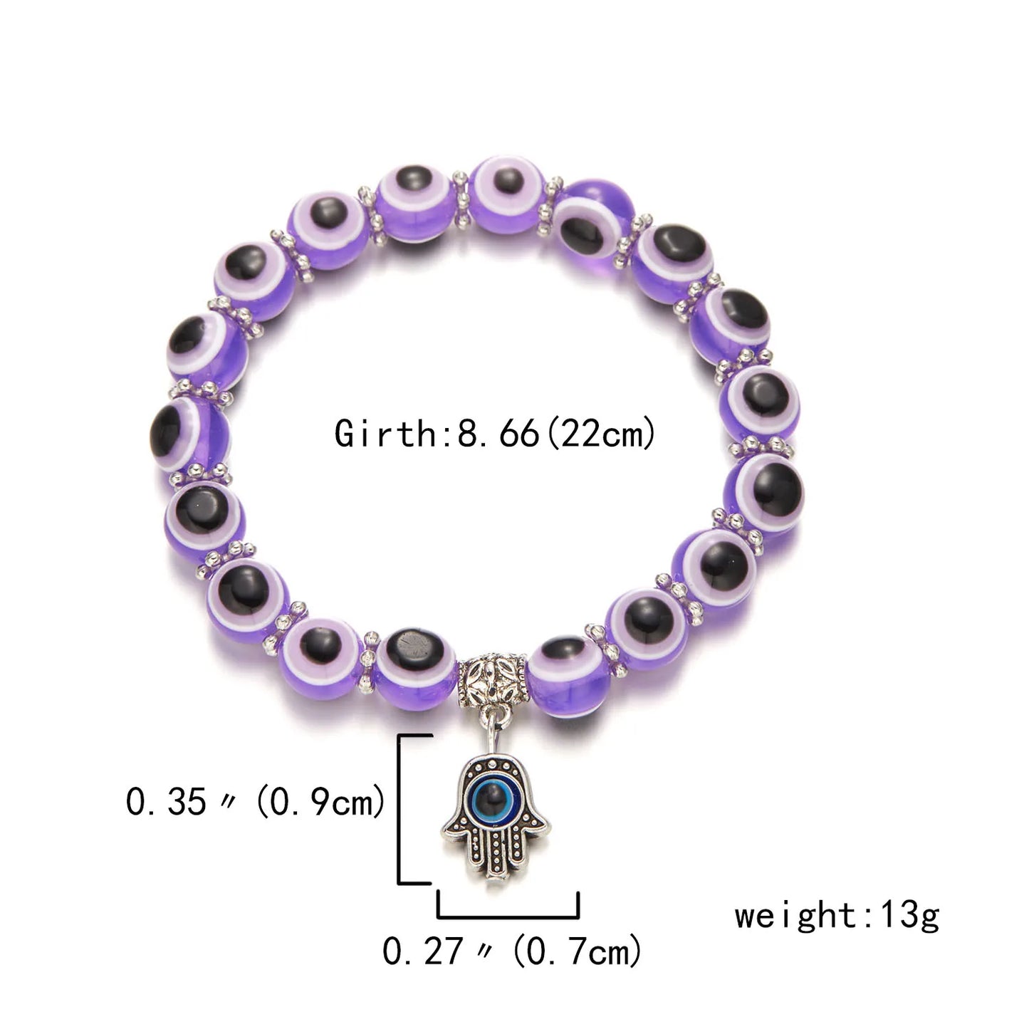 Lucky Blue Evil Eye Beaded Protection Bracelet