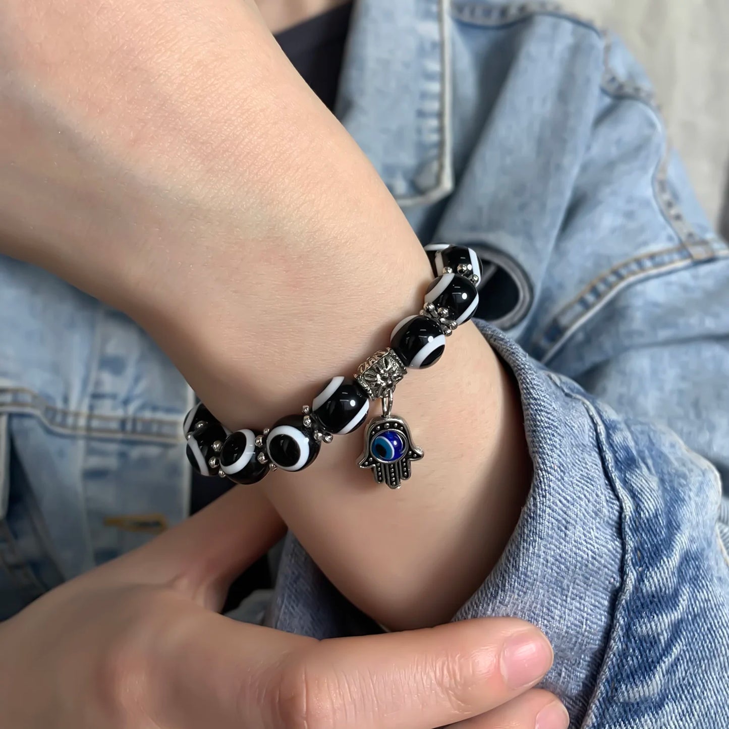 Lucky Blue Evil Eye Beaded Protection Bracelet