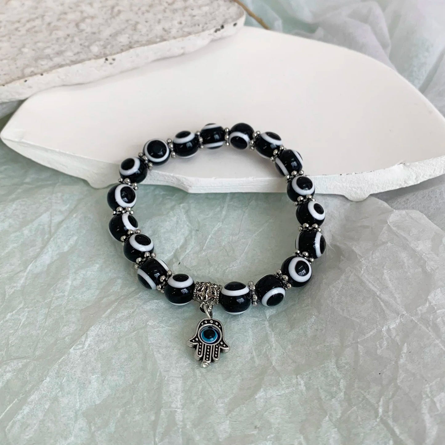 Lucky Blue Evil Eye Beaded Protection Bracelet