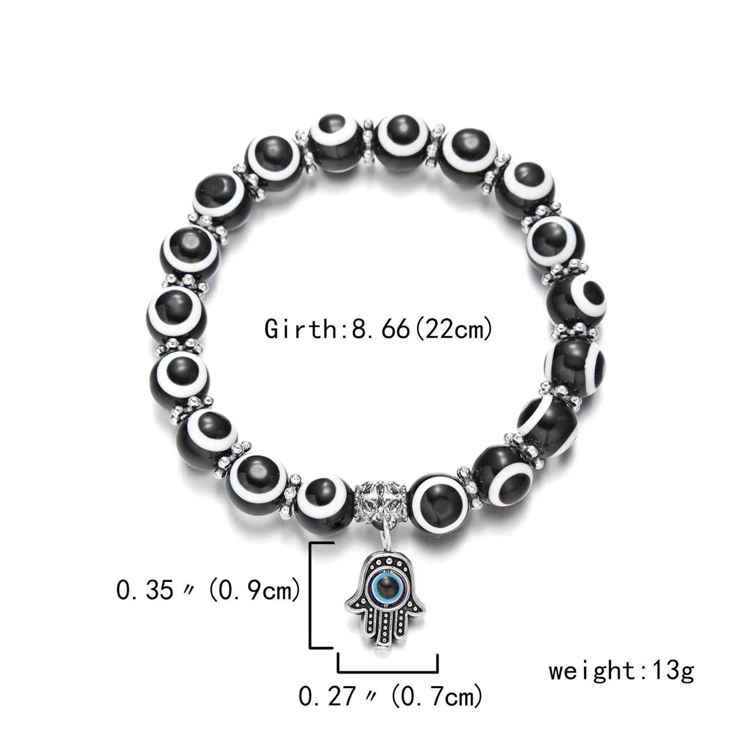 Lucky Blue Evil Eye Beaded Protection Bracelet