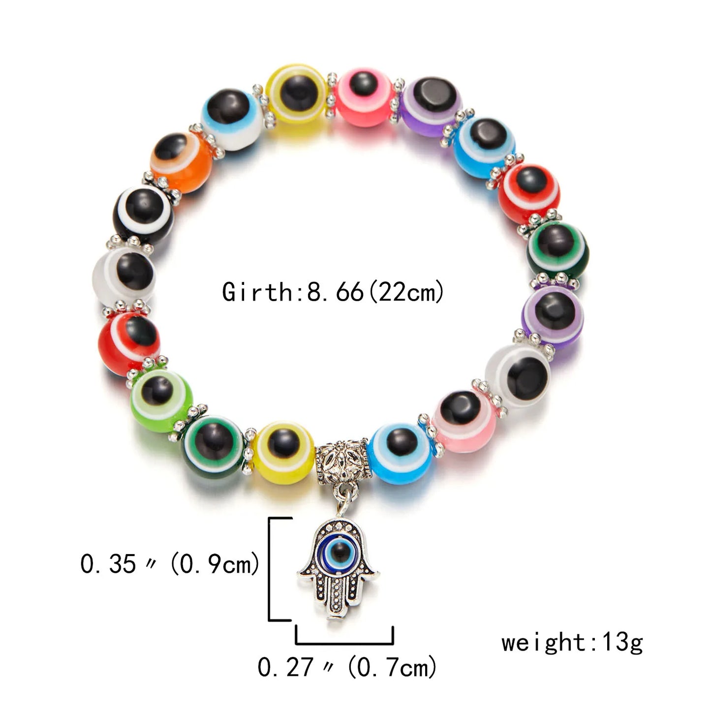 Lucky Blue Evil Eye Beaded Protection Bracelet